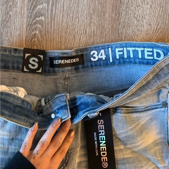 Men's Classic Light Blue Skinny Jeans - Picture 3 of 4